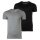 DIESEL Herren T-Shirt 2er Pack - UMTEE-MICHAEL-TUBE, V-Ausschnitt, kurzarm, Logo Schwarz/Grau 2XL