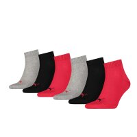 PUMA Unisex Quarter-Socken, 6er Pack - Sneaker, ECOM, Logo, uni