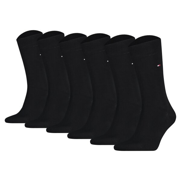 TOMMY HILFIGER Mens Socks, 6-Pack - Mens Sock Classic, ECOM Black 39-42