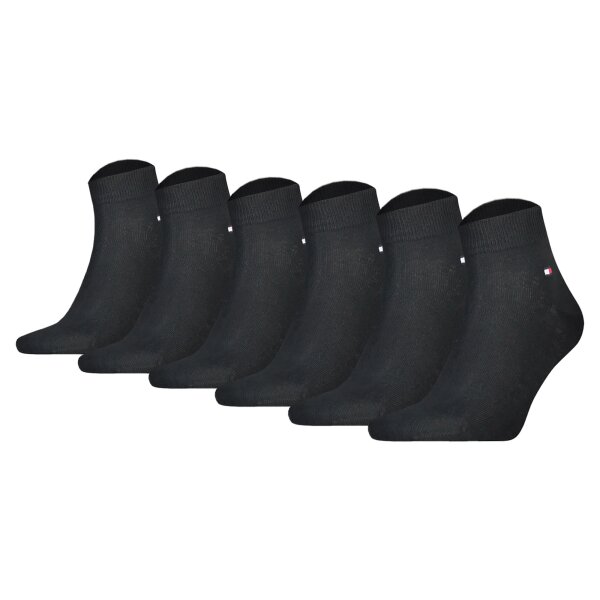 TOMMY HILFIGER Mens Socks, 6-Pack - Quarter, ECOM Black 43-46