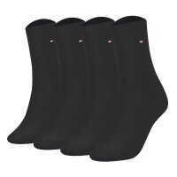 TOMMY HILFIGER Damen Socken, 4er Pack - Sock Casual, ECOM, Kurzsocken, uni Schwarz 39-42