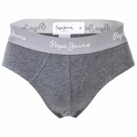 Pepe Jeans Mens Briefs, 3-Pack - RALPH, Briefs, Cotton Stretch, Logo Waistband Black/White/Grey S (Small)