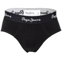 Pepe Jeans Mens Briefs, 3-Pack - RALPH, Briefs, Cotton Stretch, Logo Waistband Black/White/Grey S (Small)
