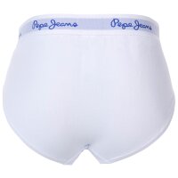 Pepe Jeans Mens Briefs, 3-Pack - RALPH, Briefs, Cotton Stretch, Logo Waistband Black/White/Grey S (Small)