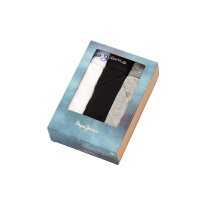 Pepe Jeans Mens Briefs, 3-Pack - RALPH, Briefs, Cotton Stretch, Logo Waistband Black/White/Grey S (Small)