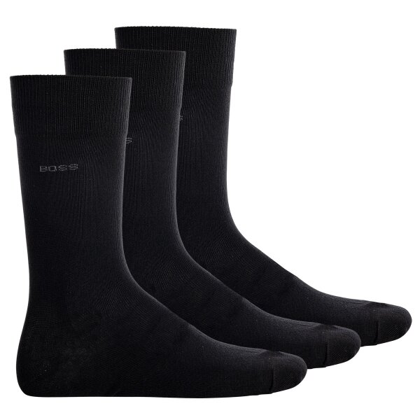 HUGO BOSS Herren Socken, 3er Pack - Finest Soft Cotton, Threepack RS Uni  Black 39-42 (UK 5-8)