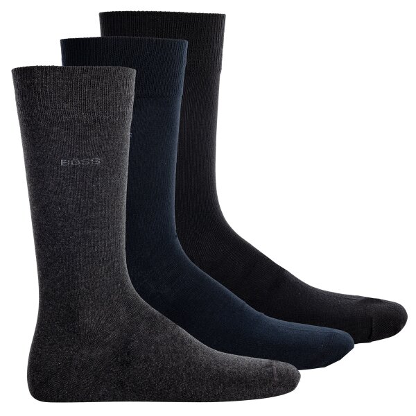 HUGO BOSS Herren Socken, 3er Pack - Finest Soft Cotton, Threepack RS Uni  Multicolor 43-46 (UK 9-11)