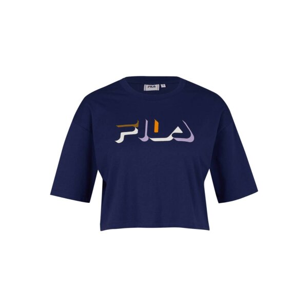 FILA Ladies T-Shirt BOITUVA - Cropped Tee, Crewneck, Short Sleeve, Logo Blue XL (X-Large)