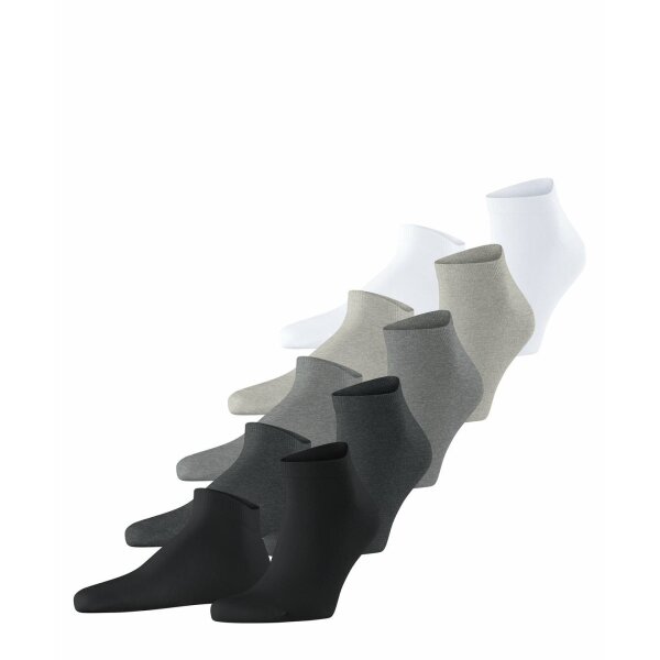 ESPRIT mens sneaker socks, 5-pack - Solid Mix, organic cotton, one size, plain