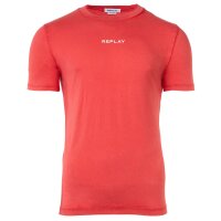REPLAY Herren T-Shirt - 1/2-Arm, Rundhals, Logo, Bio-Baumwolle, Jersey
