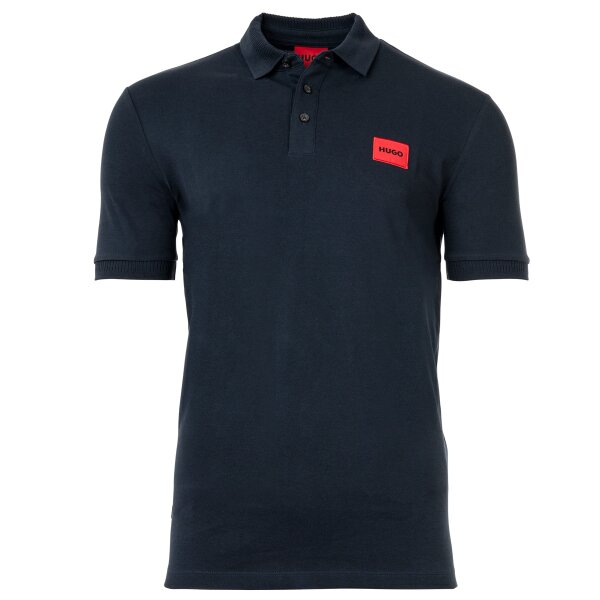 HUGO Mens Polo Shirt - DERESO222, Pique, Slim Fit, 1/2 sleeve, button placket, logo, cotton Blue 2XL (XX-Large)