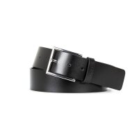 HUGO Mens Belt - Giaspo_Sz40, Genuine Leather, Metal Buckle, Embossed Logo Black 85 cm