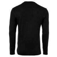 HUGO Herren Longsleeve - DEROL222, Rundhals, Langarm Shirt, Logo-Print, Baumwolle Schwarz 2XL