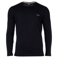 BOSS Mens long Sleeve Shirt  - round Neck, Mix & Match, Cotton Stretch, Logo Black S (Small)