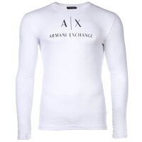 A|X ARMANI EXCHANGE Mens Long Sleeve - Long Sleeve, Round Neck, Logo, Cotton White 2XL (XX-Large)