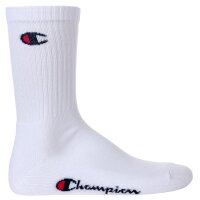 Champion Unisex Socken, 3 Paar - Crew Socken Basic Weiß EU 35-38