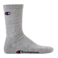 Champion Unisex Socks, 3 Pairs - Crew Socks Basic Black/White/Grey EU 43-46 (UK 9-11)