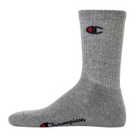 Champion Unisex Socks, 3 Pairs - Crew Socks Basic Black/White/Grey EU 43-46 (UK 9-11)