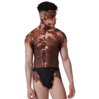 SKINY mens thong briefs, 2-pack - Cotton Retro, pants, fine rib, cotton Black 2XL (XX-Large)