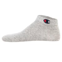 Champion Unisex Socken, 3 Paar - Quarter Socken Basic Grau EU 35-38