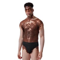 SKINY Mens Brazilian Briefs, 2-pack - Cotton Retro, Underpants, Fine Rib, Cotton Black M (Medium)