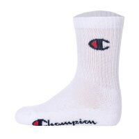 Champion Kinder Socken, 3er Pack - Crew Socken, einfarbig Weiß 31-34