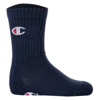 Champion Childrens Socks, 3-Pack - Crew Socks, solid Colour Blue/White/Grey 27-30