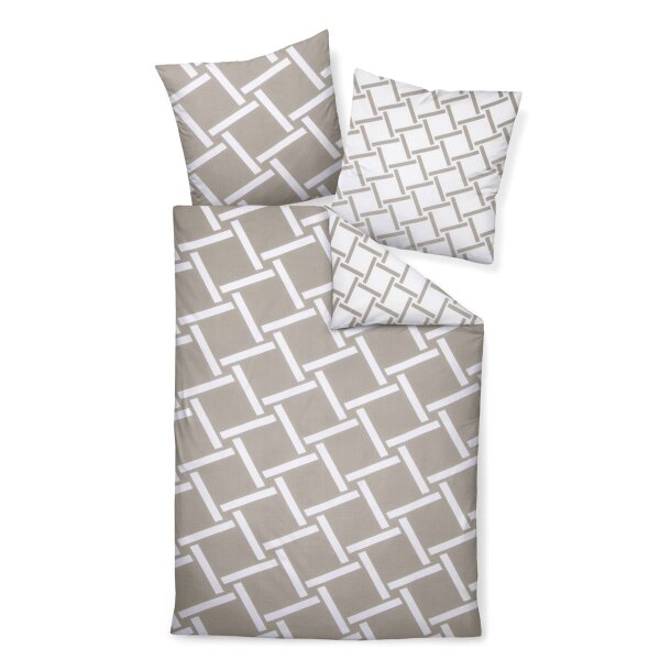 Janine Bed Linen 2 Pieces - Mako-Soft-Seersucker, Cotton, patterned