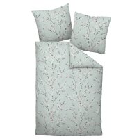 Janine Bed Linen 2 Pieces - Mako-Soft-Seersucker, Cotton, floral Silver 135x200cm