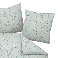 Janine Bed Linen 2 Pieces - Mako-Soft-Seersucker, Cotton, floral Silver 135x200cm