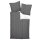 Janine Bed Linen 2 Pieces - Mako-Soft-Seersucker, Cotton, striped Dark grey 135x200cm