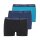 Bruno Banani Mens Boxer Shorts 3 Pack - Essential Cotton, Cotton, Plain Black/Dark Blue/Light Blue S (Small) 3er Pack (1x3P)