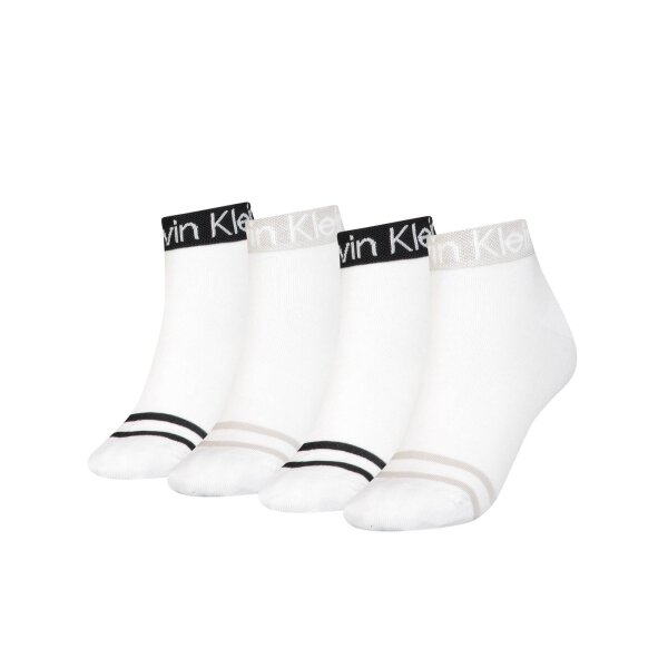 Calvin Klein Damen Quarter Socken, 4er Pack - Logo Welt Zoey ECOM, One Size