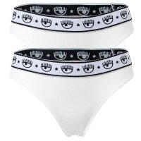 CHIARA FERRAGNI Damen Brazilian Brief im Pack - Slip, Cotton Stretch, Logobund Weiß XS 2er Pack (1x2P)