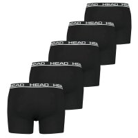 HEAD Herren Boxershorts, 5er Pack - Basic Boxer Trunks ECOM, Stretch Cotton Schwarz M
