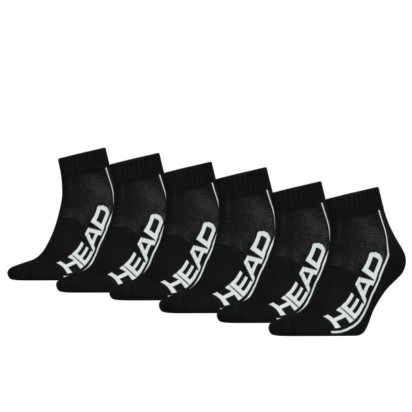 HEAD Unisex Crew Socken, 6er Pack - PERFORMANCE QUARTER ECOM, Mesh, Logo