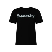 Superdry Damen T-Shirt - CL TEE, Rundhals, Logo-Print, einfarbig