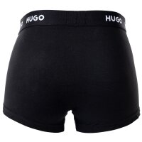 HUGO Herren Boxer Shorts, 3er Pack - Trunks Triplet Pack, Logo, Cotton Stretch Schwarz M