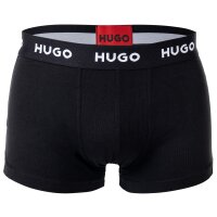 HUGO Herren Boxer Shorts, 3er Pack - Trunks Triplet Pack, Logo, Cotton Stretch Schwarz L