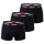 HUGO Herren Boxer Shorts, 3er Pack - Trunks Triplet Pack, Logo, Cotton Stretch Schwarz L