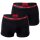 HUGO Herren Boxer Shorts, 2er Pack - Trunks Twin Pack, Logo, Cotton Stretch Schwarz S