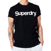 Superdry Mens T-Shirt - CL TEE, Logo, Round Neck, Solid Color Black M (Medium)