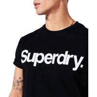 Superdry Mens T-Shirt - CL TEE, Logo, Round Neck, Solid Color Black M (Medium)