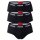 HUGO Mens Briefs, 3-pack - Hip Briefs Triplet Pack, Logo, Cotton Stretch Black M (Medium)