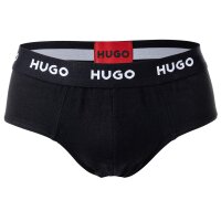HUGO Herren Slips, 3er Pack - Hip Briefs Triplet Pack, Logo, Cotton Stretch Schwarz L
