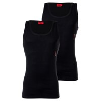 HUGO Herren Unterhemd, 2er Pack - Tank Top Twin Pack, Doppelripp, Cotton Stretch Schwarz S