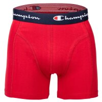 Champion Herren Boxershorts, 2er Pack - Baumwolle, Logobund, einfarbig Marine/Rot 2XL