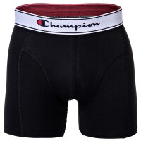 Champion Mens Boxershorts, Pack of 2 - Cotton, Logo waistband, unicoloured Black S (Small)