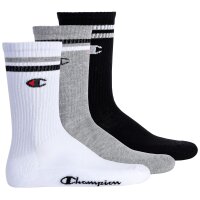 Champion Unisex Socken, 3 Paar - Crew Socken, Logo, Streifen