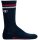 Champion Unisex Socks, 3 Pair - Crew Socks, Logo, Stripes Blue/White/Grey EU 39-42 (UK 6-8)